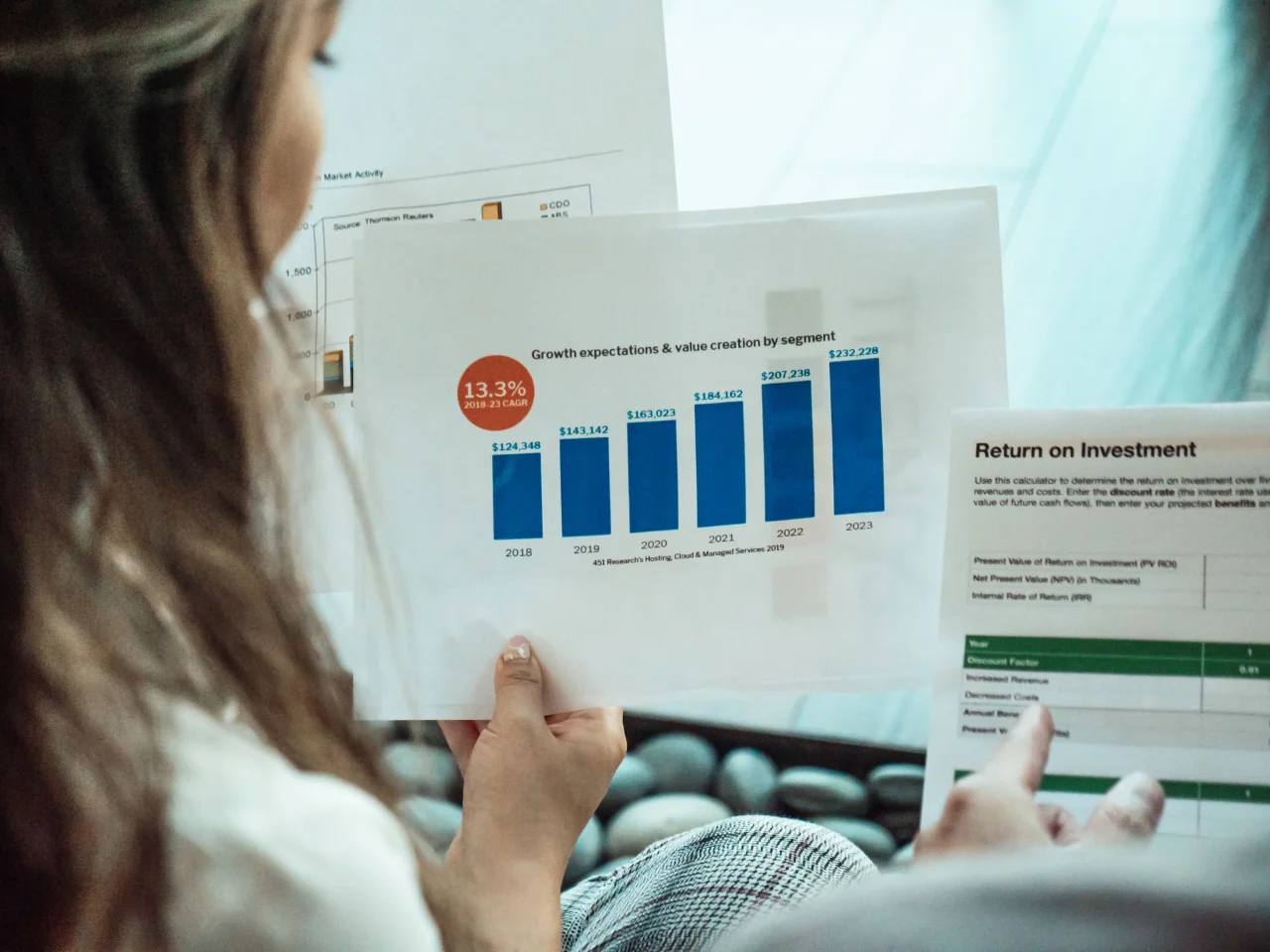 Business Partners Going Over Reports Female business partner going over reports with colleague